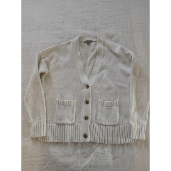 J. Crew Sweaters - J.Crew Heritage cotton relaxed cardigan, Ivory, Size S